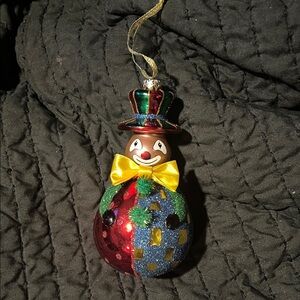 Festive Clown Christmas Ornament Glass